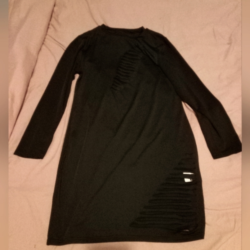 Tight fitting black dress